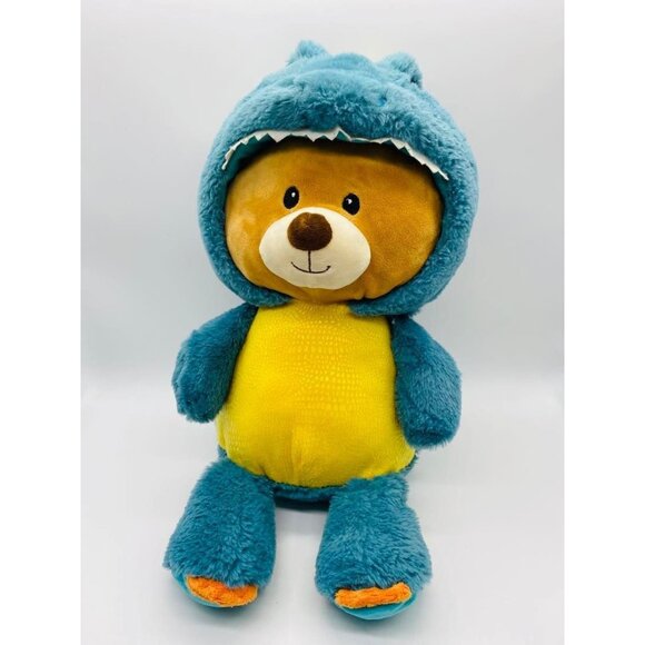 Spark Create Imagine Teddy Bear in Blue and Yellow Dinosaur Costume 19" Plush - Picture 1 of 9